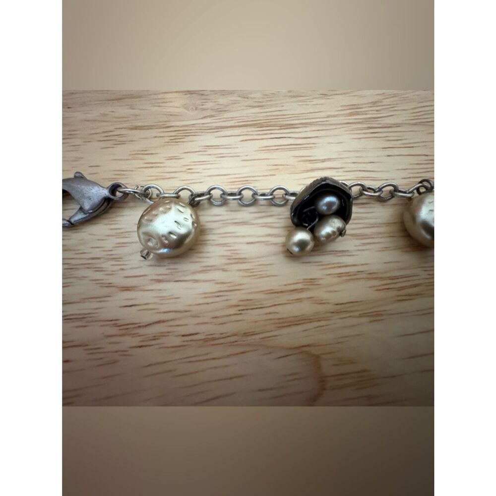 Vintage Gold-Tone Charm Bracelet with Metallic Beads - Picture 3 of 4